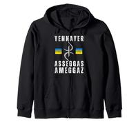 Nouvel an Amazigh Berber Yennayer Yaz Symbol Kabyle Tribal Sweat à Capuche
