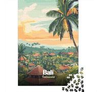 Nouvel an Bali Indonesia Travel Poster Puzzle en Bois, 1000 pièces