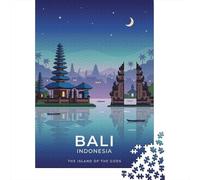 Nouvel an Bali Indonesia Travel Poster Puzzle en Bois, 1000 pièces