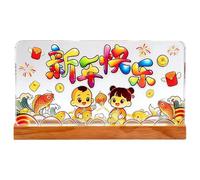 Nouvel an Chinois 2026 | Acrylique Alimenté par USB avec Lumières LED,Décoration De Cheval Illuminée du Nouvel an | pour Maison Chambre Salon Fête du Printemps Fête de Vacances