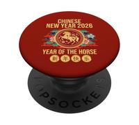 Nouvel an Chinois 2026 Année du Cheval PopSockets PopGrip Adhésif