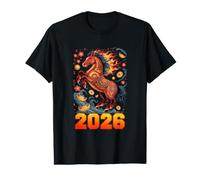 Nouvel an Chinois 2026 Cheval de Feu Manger Sommeil Investir T-Shirt Graphique avec Valeur