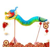 Nouvel An chinois Dragon Danse - Kit d'artisanat en papier de danse de petit dragon à faire soi-même | Cadeau de découpe en papier, fournitures de fête de festival du printemps