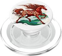 Nouvel an drôle - Bonne année Chinoise 2026 - Cheval de feu PopSockets PopGrip pour MagSafe