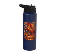 Nouvel An lunaire 2026 Célébration du cheval du zodiaque chinois Stainless Steel Insulated Water Bottle