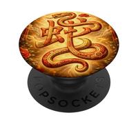 Nouvel an Lunaire Chinois Zodiaque Serpent cantonais Hanzi PopSockets PopGrip Adhésif