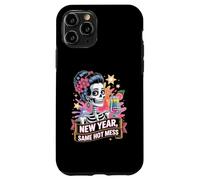 Nouvel an Même Squelette Chaud Mess Tenant Boisson Fête Humour Coque pour iPhone 11 Pro