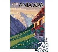 Nouvel an Visit Andorra Travel Poster Puzzle en Bois, 1000 pièces