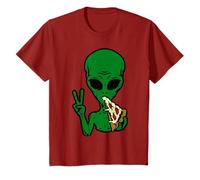 Nouvel An Wish, World Peace Alien mangeant une pizza T-Shirt