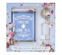 Nouvel assortiment de thés anglais Earl Grey en vrac avec infuseur, boîte vintage florale, 125g