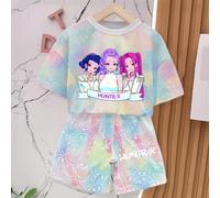 Nouvel ensemble de t-shirts pour filles, vêtements d'été avec imprimé, mode cartoon, manches courtes confortables DYZSH2235