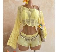 Nouvel ensemble deux pièces avant-garde sexy avec épaule asymétrique, pull en tricot ample à manches longues et jupe midi taille basse, bohème, boho, vacances, vintage, fête, festival de musique, plag