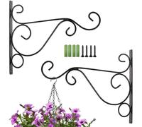 Nouvelhorizonstore-2 Pcs Support Mural Pour Plante, M¿¿Tal, Avec 4 Vis, 25x20cm, Noir