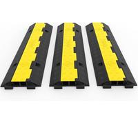 Nouvelhorizonstore-3pcs Rampes Protection Cable 2 Canaux Passage Cables 98 Cm Protecteur Pvc Caoutchouc Capacit¿¿ Charge 4989 Kg Canal 3,2x3,1 Cm Pour Prot¿¿Ger Cables D'alimentation Des Sols Parking 