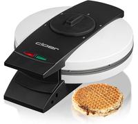 NouvelHorizonstore-Cloer 1641S Gaufrier Stroop pour gaufres Stroop hollandaises, 850 W, Plaques de cuisson 14,5 cm Ø, Lumière de cuisson, Temps de cuisson réglable à l`infini, blanc