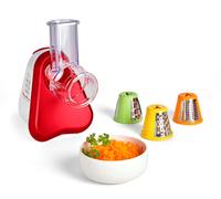 NouvelHorizonstore-Découpe-légumes électrique, Râpe 3-en-1, Système de cônes de couleur facile, Large goulotte, Pièces amovibles compatibles lave-vaisselle, Fresh Express rouge DJ753510