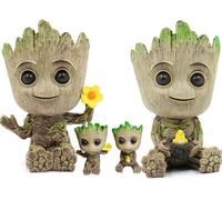 NouvelHorizonstore-Groot Pot de Fleurs Arbre Succulent Mignon - Plantes Avec Trou pour Stylo Tenue - Parents et Baby Groot Model Toy - Cadeau d'Anniversaire pour Les Enfants