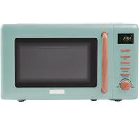 NouvelHorizonstore-Haden Dorchester Green Four à micro-ondes ¿ 20 L 800 W, commandes numériques, 5 niveaux de puissance ¿ Idéal pour le comptoir avec finition effet bois, petit espace de cuisine