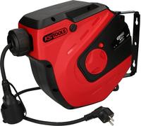 NouvelHorizonstore-KS Tools 150.4217 - Enrouleur Electrique Mural, 3x1,5mm2 - Rallonge Electrique Enrouleur - Ressort de Rappel - Support Mural Orientable ¿¿ 180¡ã - Blocage en Position - Longeur 15m