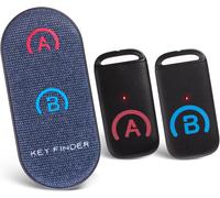 NouvelHorizonstore-Localisateur de cl¿¿s de base avec r¿¿cepteurs plus fins et t¿¿l¿¿commande en tissu avanc¿¿e, 80 dB+ RF avec port¿¿e de 40 m dans un espace ouvert, pour cl¿¿s, portefeuille, sac, ba