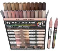 Nouvelhorizonstore-Lot De 22 Marqueurs De Peinture Acrylique Skin Pro Color Series - Pointe Extra Fine De 0,7 Mm - Pour Peinture Sur Roche, Verre, Tasses, Bois, M¿¿Tal, Toile, Bricolage - Non Toxique