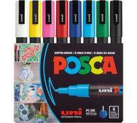 Nouvelhorizonstore-Marqueur Uni-Ball Posca Pc3m Pointe Ogive 0,9 ¿¿ 1,3 Mm Couleurs Assorties - Etui De 8