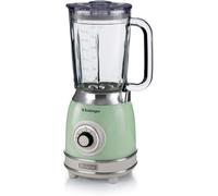 NouvelHorizonstore-Mixeur en Verre Vintage 583, Blender Multifonctionnel avec 4 Lames, 4 Vitesses + Impulsion, Fonction Broyeur de Glace, Capacité de 1,5 Litre, 1000W, Vert