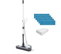 NouvelHorizonstore-Moppy White Premium, Nettoyeur Vapeur Sans Fil, pour Tous les Sols et Surfaces Verticales Lavables, Puissance 1500 W, Capacité du Réservoir 0,7 L, 25 Serpillères Incluses, Blanc