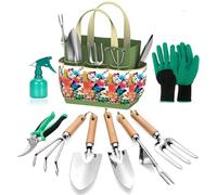 NouvelHorizonstore-Outils de Jardinage Lot de 9 - Ensemble Complet d¿Outils de Jardin Robustes avec Sac à Main de Mode - Kit de Fournitures de Jardinage Durable pour Les Femmes