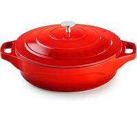 Nouvelhorizonstore-Pcui003005 - Mijoteuse Ronde En Fonte D'aluminium Magma Ø28cm, Revêtement Anti-Adhésif Façon Pierre, 2 Maniques Amovibles, Tous Feux