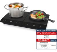 NouvelHorizonstore-Plaque à induction double, ¿19 et ¿16 cm, 10 niveaux de puissance, 3500 W, Basse consommation, Minuterie intégrée, avec protection contre la surchauffe, IK-6162