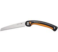 NouvelHorizonstore-Plus Scie Pliaple, pour Troncs et Branches épais, 3 positions de Coupe, Lame Power Tooth tranchante, Denture grossière, Longueur de la lame : 21 cm, Noir/Orange, SW69, 1067553