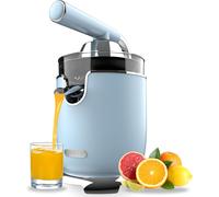 NouvelHorizonstore-Presse-agrumes électrique Xqueeze RetroJuice 1000 Blue. Pour oranges et agrumes, 1000 W, filtre inox, 2 cônes amovibles, capacité 500 ml, compatible lave-vaisselle.