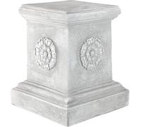 Nouvelhorizonstore-Rosette Anglaise Base De Socle Sculpturale Pour Jardin, Grand 33 Cm, Polyr¿¿Sine, Pierre Antique