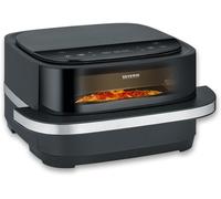 NouvelHorizonstore-SEVERIN Friteuse à air chaud, Air fryer avec programme spécial pizza, Friteuse sans huile avec panier de 4 L sans PFAS, Multicuiseur avec fenêtre, Noir, FR 2464