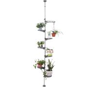 NouvelHorizonstore-Support de Pot Fleur Téléscopique à 7 Niveaux Porte-Plante Étagère Présentoire en Métal, Réglable en Hauteur 230-290 cm, Décoration pour Intérieur, Salon, Chambre, Bureau, Balcon,