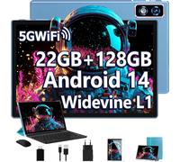 Nouvelle 2025 Tablette 10 Pouces Android 14 Avec 22Go Ram+128Go Rom(Tf/2To),Tablette Tactile Avec 5G+2.4G Wifi, Octa-Core 2.0Ghz, 8000Mah, Gms, Widevine L1,Bt5.0,Tablettes Avec Cla[Audio3973]