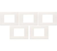 NOUVELLE 30653.00 LIGNE Plaque 3 modules, technopolymère, dimension 12.28 x 8.8 x 1.04 cm, blanc fini mat (5 pièces)