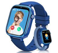 Nouvelle 4G Montre Connectée Enfant avec Appel Vidéo & GPS, IP68 Étanche Smartwatch avec SOS, SMS Chat Vocal, Mode École, Podomètre, Réveil, Suivi du Sommeil, Cadeau pour Garçons et Filles Bleu