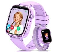 Nouvelle 4G Montre Connectée Enfant avec Appel Vidéo & GPS, IP68 Étanche Smartwatch avec SOS, SMS Chat Vocal, Mode École, Podomètre, Réveil, Suivi du Sommeil, Cadeau pour Garçons et Filles Violet