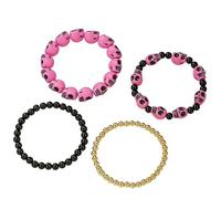 NOUVELLE AMBIENCE BRACELET HALLOWEEN Set, Bracelet Witch Set Wicked Merchandise, Froth Pumpkin Bat Halloween Bracelets sets pour femmes filles, une perle d'argile ajustée festive colorée (e)