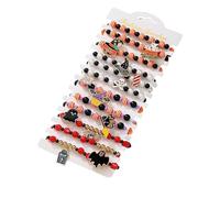 NOUVELLE AMBIENCE BRACELET HALLOWEEN Set, Bracelet Witch Set Wicked Merchandise, Froth Pumpkin Bat Halloween Bracelets sets pour femmes filles, une perle d'argile ajustée festive colorée (a)