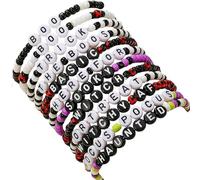 NOUVELLE AMBIENCE BRACELET HALLOWEEN Set, Bracelet Witch Set Wicked Merchandise, Froth Pumpkin Bat Halloween Bracelets sets pour femmes filles, une perle d'argile ajustée festive colorée (h)