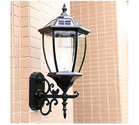 Nouvelle Applique Murale Raffinée, Lanterne Solaire Extérieure Étanche, Lampe Décorative Pour Porche/Terrasse/Jardin/Noir/20,5 Cm