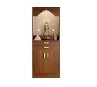 Nouvelle armoire de sanctuaire bouddhiste de style chinois,autel de prière familiale, base de sanctuaire en bambou, armoire d'autel bouddhiste avec fonction de stockage,sanctu Walnut 60cm/23.6 inches