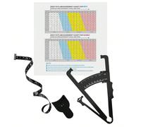 Nouvelle arrivée 2024 Ensemble de 3 pièces : pince de pli cutané, ruban à mesurer, tableau de pourcentage de graisse corporelle pour hommes et femmes. Outil portable pratique pour mesurer le pourcenta