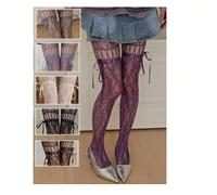 Nouvelle arrivée! Bas résilles à nœud papillon inspirés du Y2K, épicés et doux. Collants déchirés et colorés - exprimez votre style unique, printemps/été Taille UniquePlantesPolyamide