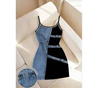 Nouvelle arrivée Best-seller Effet jean Impression Ajusté Régulier Femmes Camisole Robe Moulante Mini L,M,S,XL,XS,XXLRayéÉtoffe