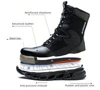 Nouvelle arrivée Bottes de combat pour hommes avec embout en acier, résistantes à la saleté et à la poussière, anti-écrasement et anti-perforation CN37,CN38,CN39,CN40,CN41,CN42,CN43,CN44,CN45,CN46,CN4