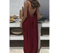 Nouvelle arrivée : Robe longue décontractée sans bretelles ni dos pour femme, confortable pour la maison et la nuit Vert armée